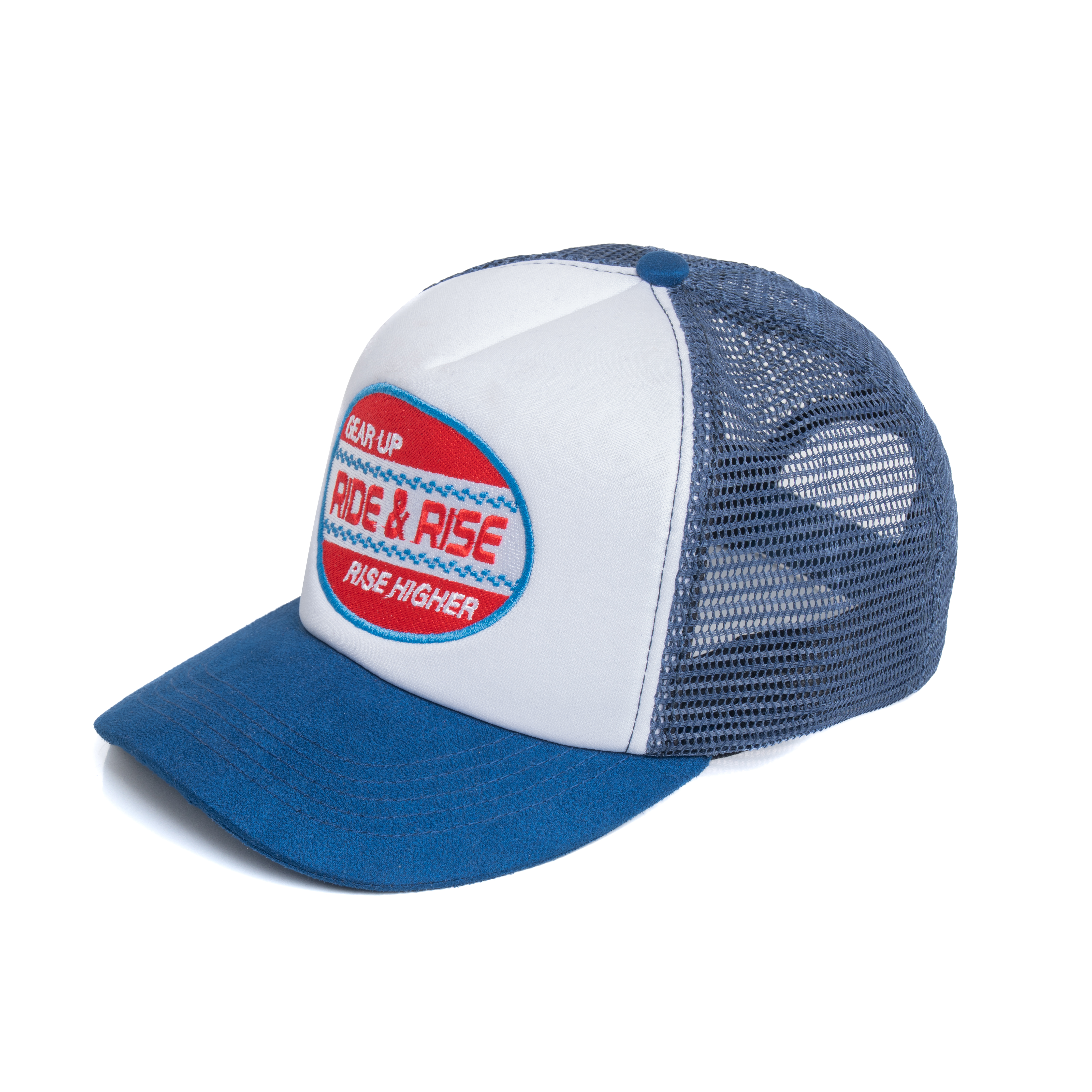 Ride and Rise -  Nitra Trucker Hat Navy and White 2