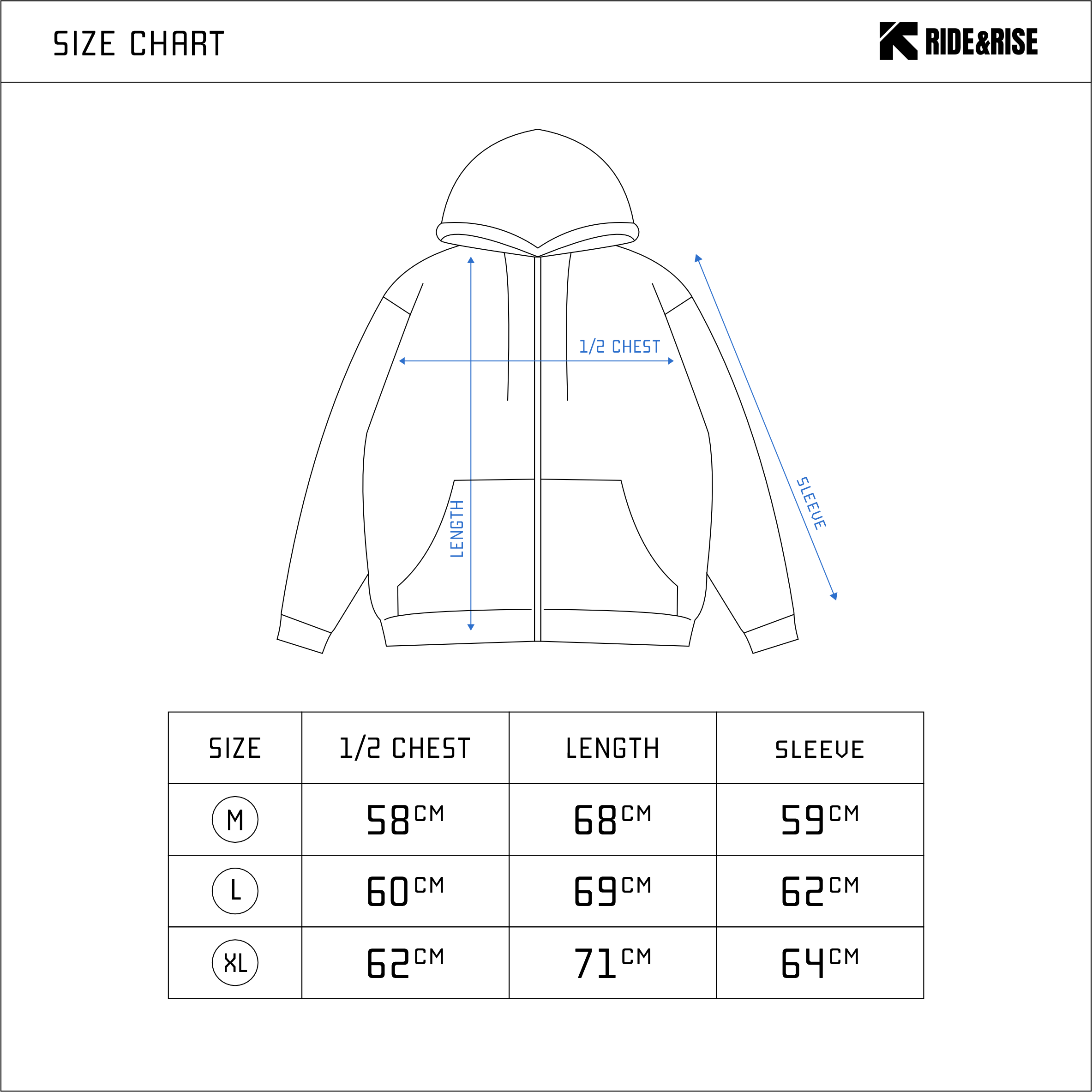 Ride and Rise - Nitra Zip Hoodie Jacket Black 11